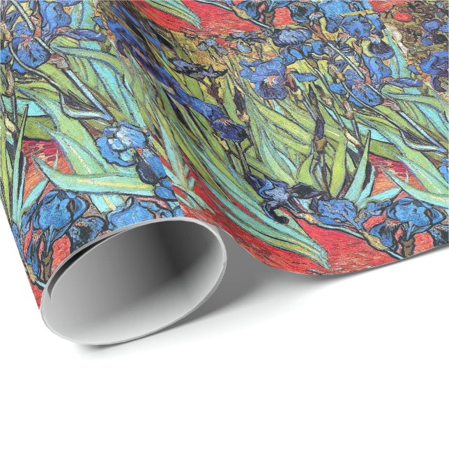 Impressionismus Van Gogh Irises die Blumen Blumen Geschenkpapier (Rolleneckpunkt)