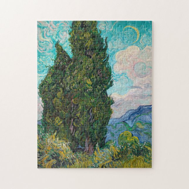 Impressionismus Vincent Van Gogh Cypresses Malerei (Vertikal)