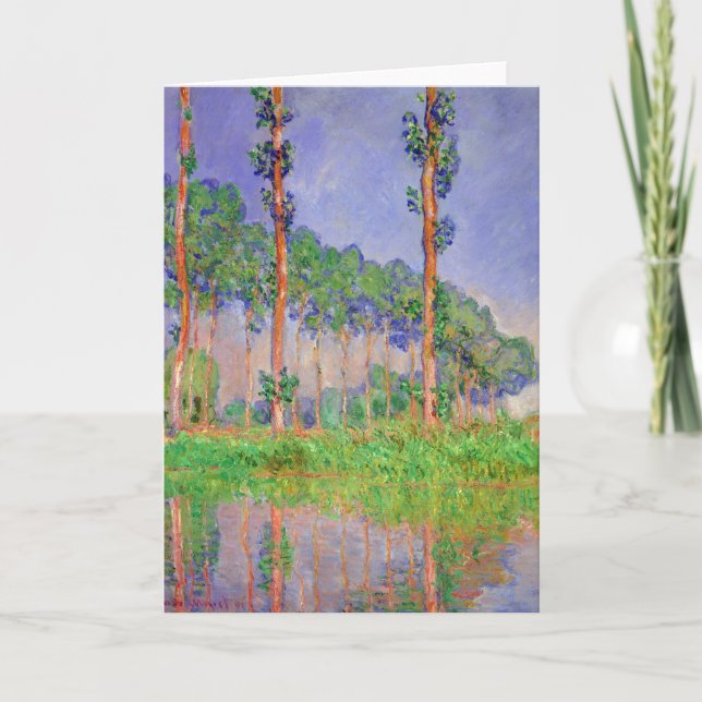 Impressionismus von Poplar Trees mit Claude Monet  Karte (Vorderseite)