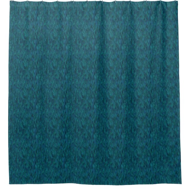 Impressionist Brush Strokes, Navy, Teal, Blue Duschvorhang (Vorderseite)