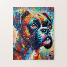 Impressionist Colorful Pop Art Boxer Dog Malerei