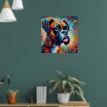 Impressionist Colorful Pop Art Boxer Dog Malerei Poster<br><div class="desc">Impressionist Colorful Pop Art Boxer Dog Malerei</div>