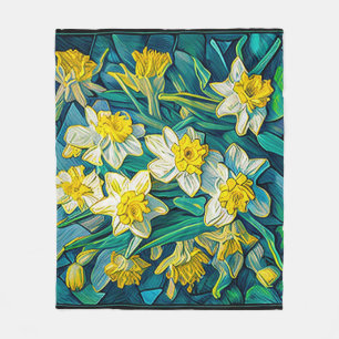 Impressionist Daffodis Fleecedecke
