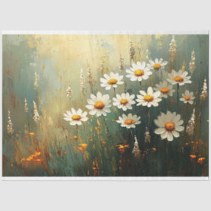 Impressionist Daisy Field Art Decoupage Seidenpapier