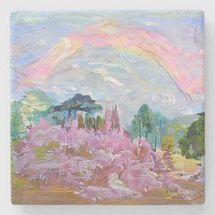 Impressionist Fantasy Landscape Wasserfarbener Reg Steinuntersetzer