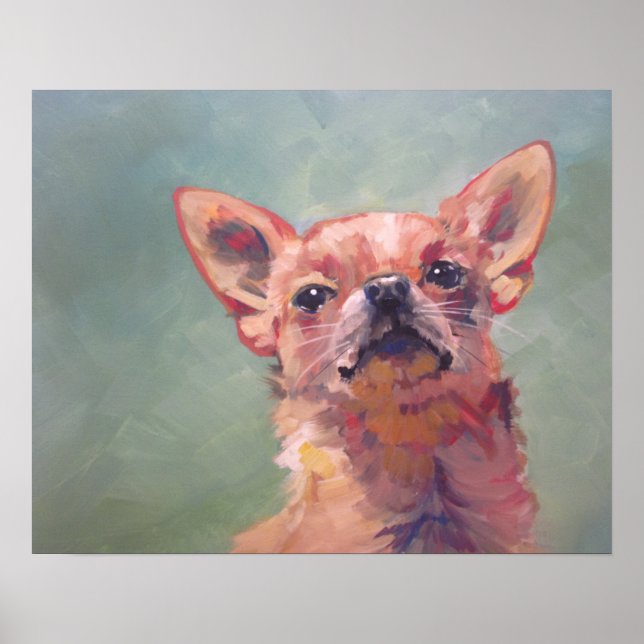 Impressionist Fine Art Chihuahua Malerei Poster (Vorne)