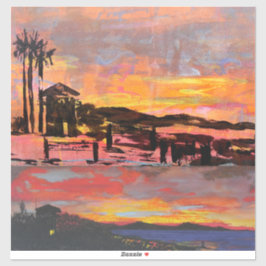 Impressionist, gleiche Ansicht, doheny Morgengraue Aufkleber