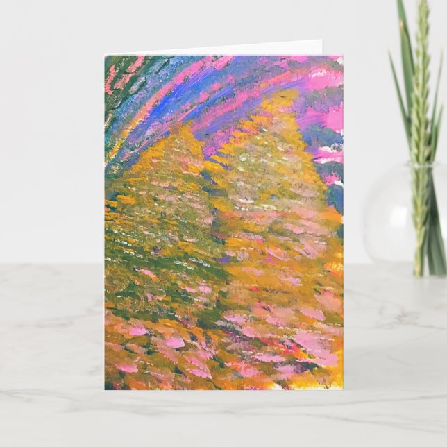 Impressionist Holiday Trees Art Card Karte (Vorderseite)