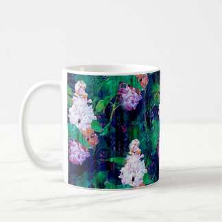 IMPRESSIONIST-LILA BLUMEN-VORLAGEN-Indigo Kaffeetasse