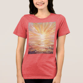 Impressionist Malerei eiternden Sonnenaufgang T -  Tri-Blend Shirt
