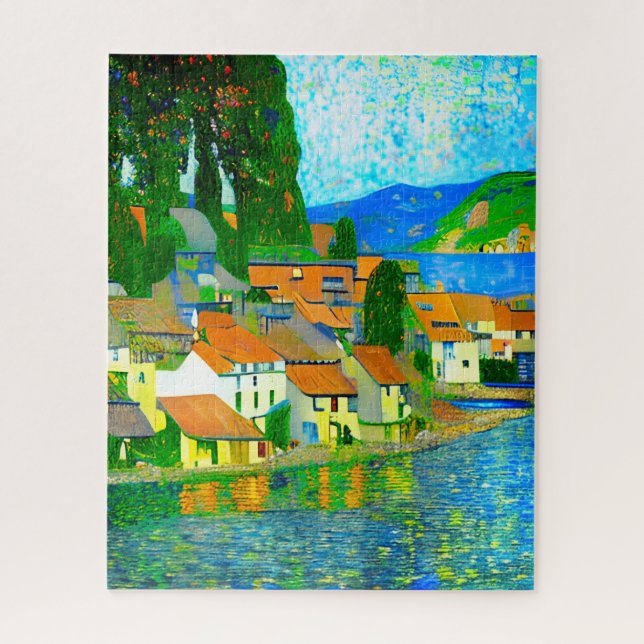 Impressionist  Mediterranean Village by the Sea  (Vertikal)