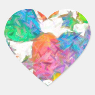 Impressionist Pastel Valentine Hearts Herz-Aufkleber