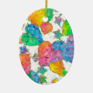 Impressionist Pastel Valentine Hearts Keramik Ornament