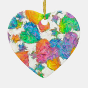 Impressionist Pastel Valentine Hearts Keramik Ornament