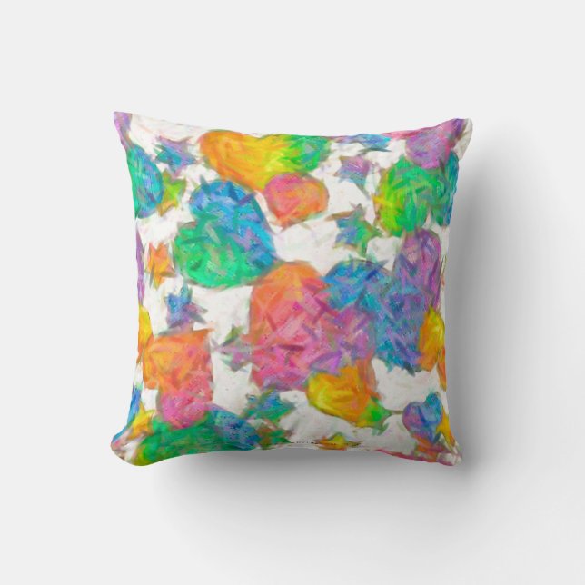 Impressionist Pastel Valentine Hearts Kissen (Vorderseite)