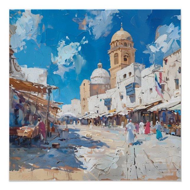 Impressionist picture of Tunesia Poster (Vorderseite)