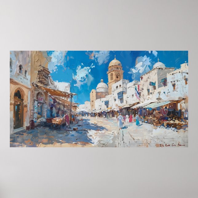 Impressionist picture of Tunesia Poster (Vorne)