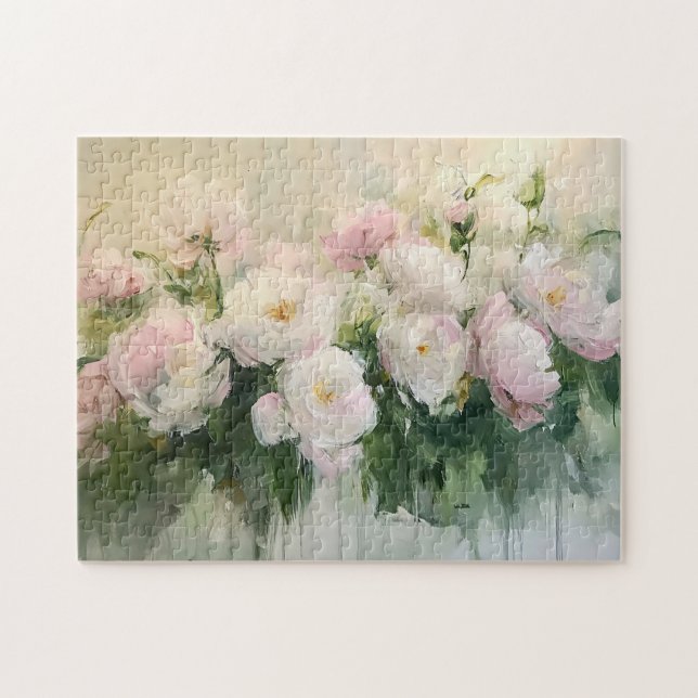 Impressionist Pink Roses Malerei (Horizontal)