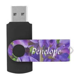 Impressionist Purple Blumen Ihren Namen hinzufügen USB Stick