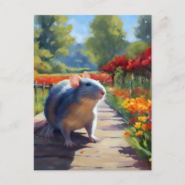 Impressionist Rattenart Postkarte (Vorderseite)