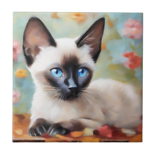 Impressionist Siamese Portrait Fliese