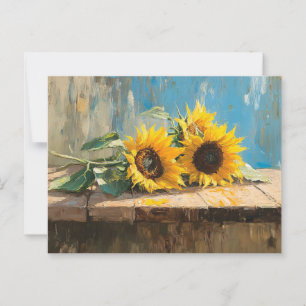 Impressionist Sonnenblumen Malerei Postkarte