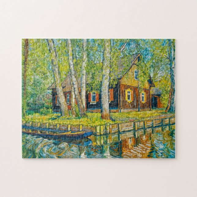 Impressionist Spreewald House by a Quiet Canal wit (Horizontal)