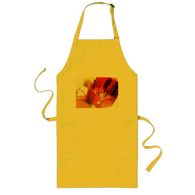 Impressionist Spring Tulips Apron Lange Schürze (Vorne)