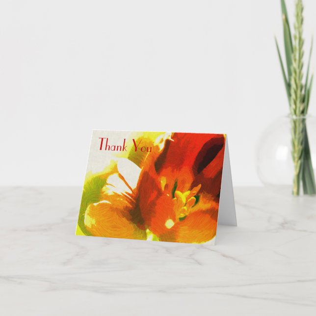 Impressionist Spring Tulips Vielen Dank Note Card Dankeskarte (Vorderseite)