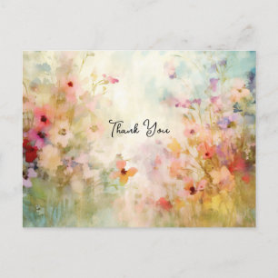 Impressionist Style Floral Vielen Dank Postkarte