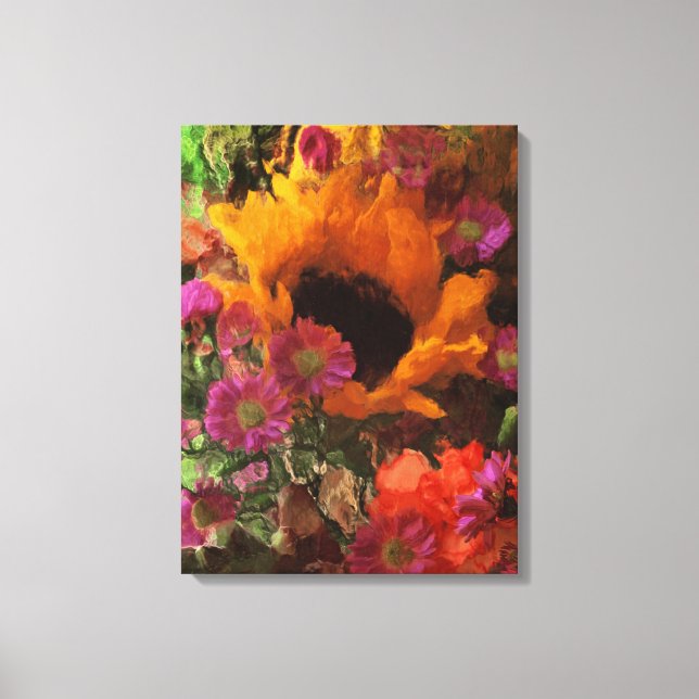Impressionist Style Sonnenblume Leinwanddruck (Vorderseite)