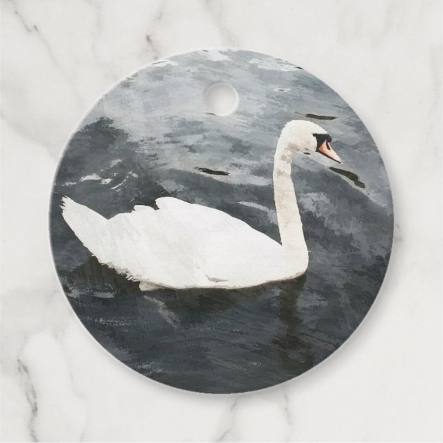Impressionist Swan Geschenkanhänger (Vorderseite)