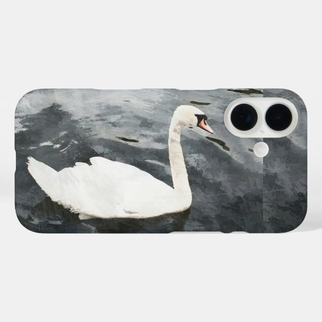 Impressionist Swan iPhone 16 Hülle (Rückseite (Horizontal))