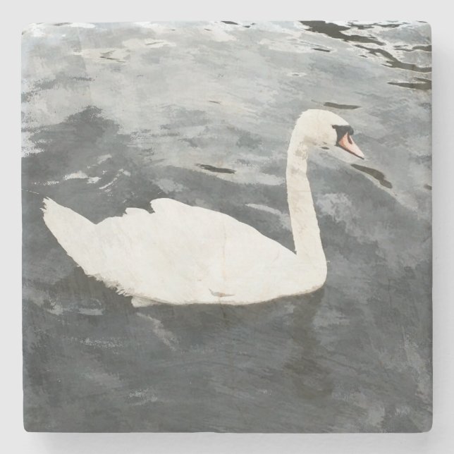 Impressionist Swan Steinuntersetzer (Vorderseite)