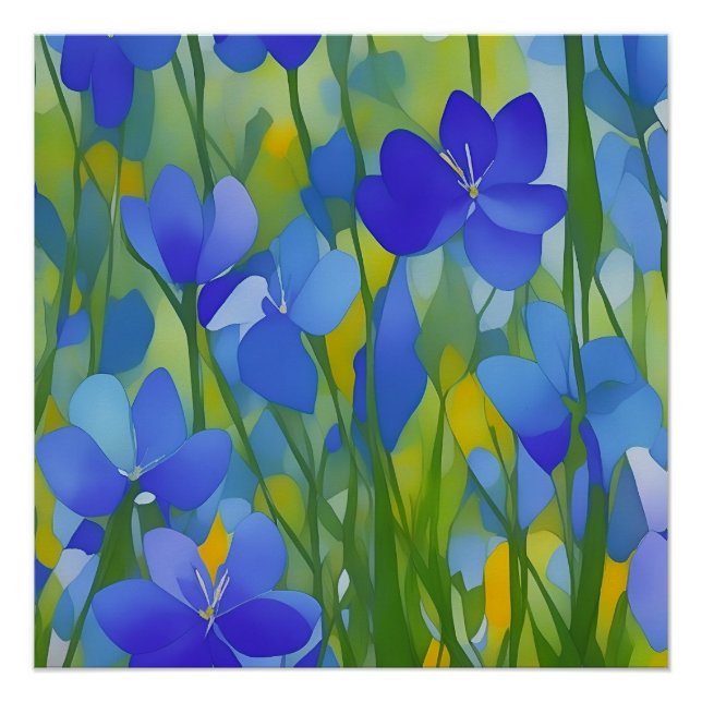 Impressionist Texas Bluebonnets Poster (Vorderseite)