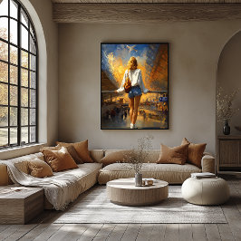 Impressionist Travel Landscape – Golden Departure Poster