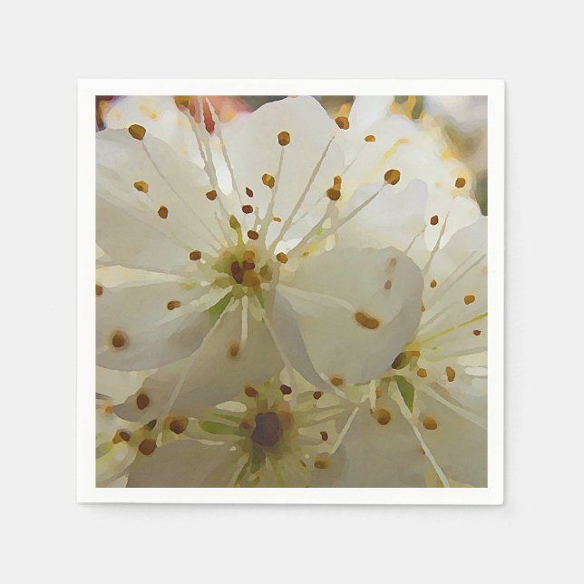 Impressionist Wild Plum blüht florale Decoupage Serviette (Vorderseite)