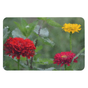 Impressionistic Zinnia Magnet