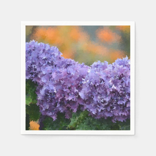 Impressionistisch Lila Hydrangea Napkin Serviette (Vorderseite)