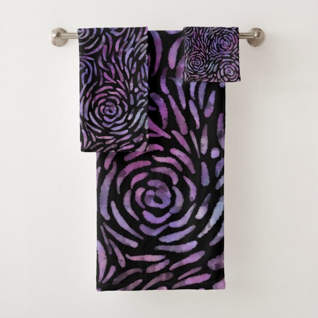 Impressionistisch rosa und blaue Rose Badhandtuch Set (Insitu)