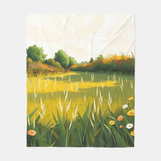 Impressionistisch ruhige Wiese Fleecedecke
