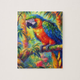 Impressionistisch tropischer Papagei Bird Blue Gre