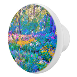 Impressionistische Blume der Gartenlandschaft Keramikknauf