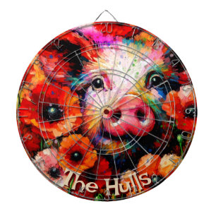 Impressionistische Blume von Rotem Mohn aus Schwei Dartscheibe