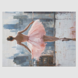 Impressionistische Decoupage-Ballerina in der Stad Seidenpapier