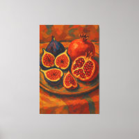 Impressionistische Feigen- und Granatapfel-Stillle