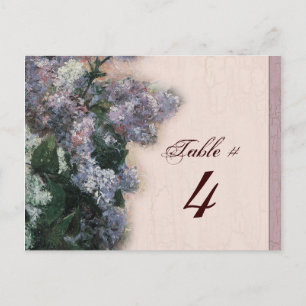 Impressionistische Flieder - Tischnummernkarte Postkarte