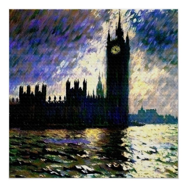 Impressionistische Häuser des Parlaments Poster (Vorderseite)
