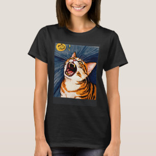 Impressionistische Katze schreiend Impressionismus T-Shirt