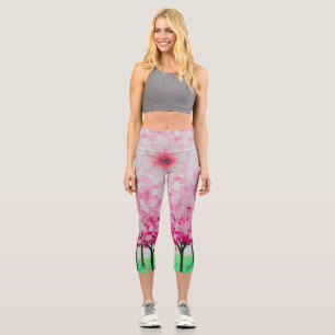 Impressionistische Kirschblüten Capri Leggings